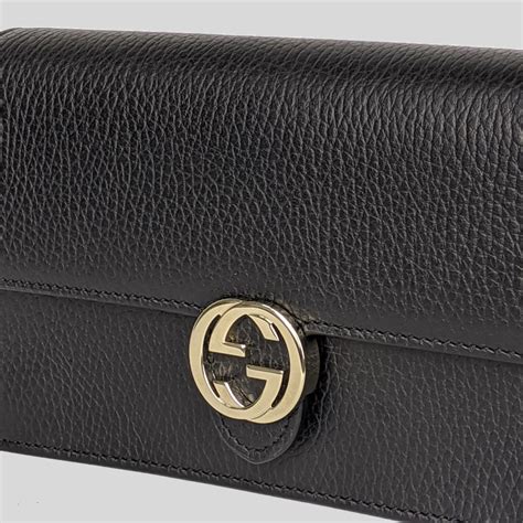 black soho gucci wallet|Gucci interlocking wallet on chain.